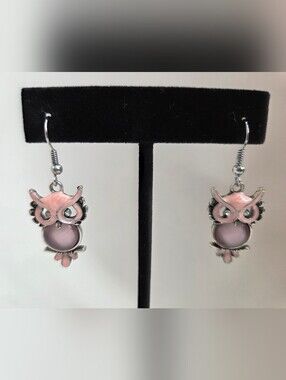 Pink Owl Dangle Earrings - Charming Women's Jewelry